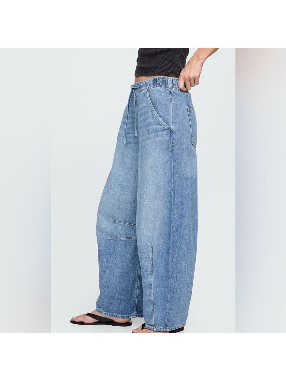 Gap Mid-Rise Ultrasoft Easy Horseshoe Denim Jeans Medium Wash NWT Medium - Picture 3 of 6